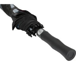 Джефф 30-дюймовый ветрозащитный зонт-трость, серый/черный