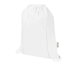 Oregon Blend сумка на шнурке из переработанного материала сертифицированного согласно GRS, плотностью 140 г/м², объемом 5 л - Белый