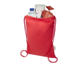 Oregon Blend сумка на шнурке из переработанного материала сертифицированного согласно GRS, плотностью 140 г/м², объемом 5 л - Красный