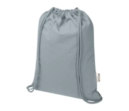 Oregon Blend сумка на шнурке из переработанного материала сертифицированного согласно GRS, плотностью 140 г/м², объемом 5 л - Серый