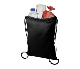 Oregon Blend сумка на шнурке из переработанного материала сертифицированного согласно GRS, плотностью 140 г/м², объемом 5 л - Черный