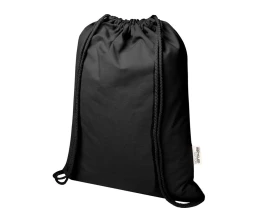 Oregon Blend сумка на шнурке из переработанного материала сертифицированного согласно GRS, плотностью 140 г/м², объемом 5 л - Черный