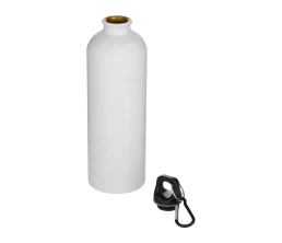 Одностенная бутылка для воды с карабином Oregon/Орегон, изготовленная из нержавеющей стали, сертифицированной по стандарту RCS, объемом 750 мл, белый