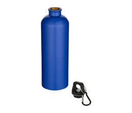 Одностенная бутылка для воды с карабином Oregon/Орегон, изготовленная из нержавеющей стали, сертифицированной по стандарту RCS, объемом 750 мл, королевский синий