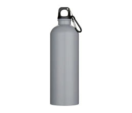 Одностенная бутылка для воды с карабином Oregon/Орегон, изготовленная из нержавеющей стали, сертифицированной по стандарту RCS, объемом 750 мл, серый