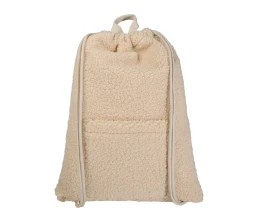 Шерпа рюкзак со шнурком из переработанной шерпы GRS объемом 9 л, бежевый