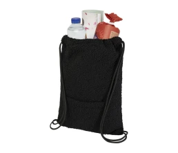 Шерпа рюкзак со шнурком из переработанной шерпы GRS объемом 9 л, черный