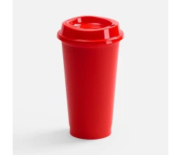Стакан с крышкой Color Cap, ver.2, красный
