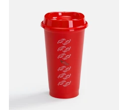 Стакан с крышкой Color Cap, ver.2, красный