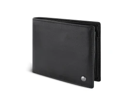 Портмоне BUGATTI ЧЕРНАЯ МАГИЯ | BLACK MAGIC, с защитой данных RFID, черное, натуральная кожа козы, 11,5х2х9 см
