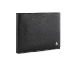 Портмоне BUGATTI ЧЕРНАЯ МАГИЯ | BLACK MAGIC, с защитой данных RFID, черное, натуральная кожа козы, 11,5х2х9 см