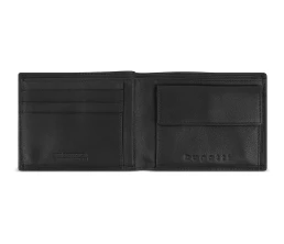Портмоне BUGATTI ЧЕРНАЯ МАГИЯ | BLACK MAGIC, с защитой данных RFID, черное, натуральная кожа козы, 11,5х2х9 см