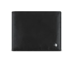 Портмоне BUGATTI ЧЕРНАЯ МАГИЯ | BLACK MAGIC, с защитой данных RFID, черное, натуральная кожа козы, 11,5х2х9 см