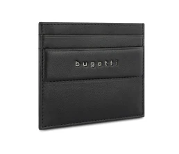 Портмоне для кредитных карт BUGATTI НОМ | NOME, с защитой данных RFID, черное, натуральная воловья кожа, 10,2х0,3х8,2 см
