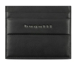 Портмоне для кредитных карт BUGATTI НОМ | NOME, с защитой данных RFID, черное, натуральная воловья кожа, 10,2х0,3х8,2 см