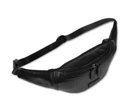 Сумка на пояс BUGATTI ДЖОЭЛ | JOEL, черная, натуральная воловья кожа, 22х4х11 см