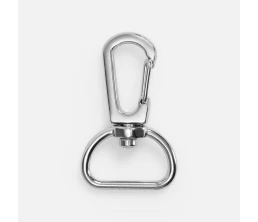 Застежка-карабин Snap hook, M, серебристая (хром)