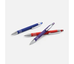 Ручка шариковая Sansen Soft Touch со стилусом, красная