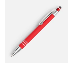 Ручка шариковая Sansen Soft Touch со стилусом, красная