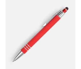 Ручка шариковая Sansen Soft Touch со стилусом, красная