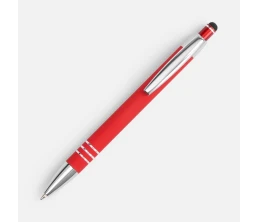 Ручка шариковая Sansen Soft Touch со стилусом, красная