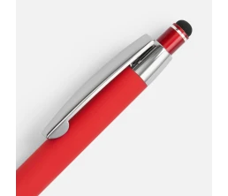 Ручка шариковая Sansen Soft Touch со стилусом, красная