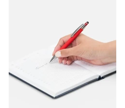 Ручка шариковая Sansen Soft Touch со стилусом, красная