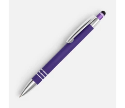 Ручка шариковая Sansen Soft Touch со стилусом, фиолетовая