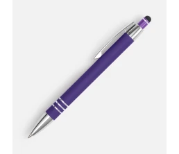 Ручка шариковая Sansen Soft Touch со стилусом, фиолетовая