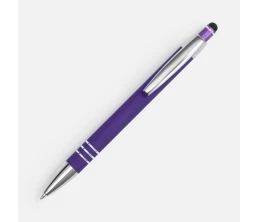 Ручка шариковая Sansen Soft Touch со стилусом, фиолетовая