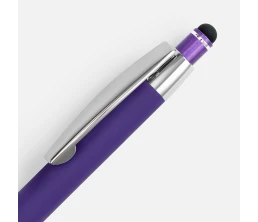 Ручка шариковая Sansen Soft Touch со стилусом, фиолетовая