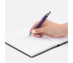 Ручка шариковая Sansen Soft Touch со стилусом, фиолетовая