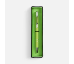 Ручка шариковая Keskus Soft Touch в футляре, зеленое яблоко