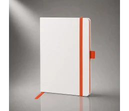 Блокнот "ColorNote White", твердая обложка A5, 80 листов, белый и оранжевый