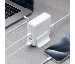 Зарядная станция 4xUSB Type-C, 2xUSB, PD, QC, 160Вт, белый, Deppa