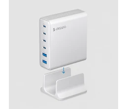 Зарядная станция 4xUSB Type-C, 2xUSB, PD, QC, 160Вт, белый, Deppa