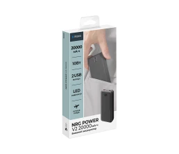 Внешний АКБ NRG Power V2 20000 мА-ч, 2A, 2xUSB, черный, Deppa