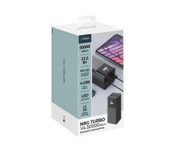 Внешний АКБ NRG Turbo V4 50000 мА-ч, дисплей, черный, Deppa