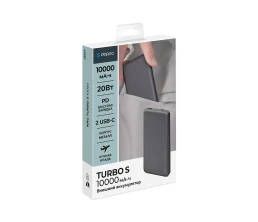 Внешний АКБ NRG Turbo S 10000 mAh, 20Вт, графит, Deppa