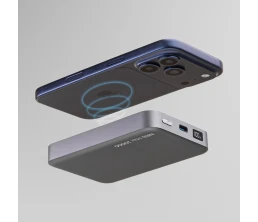 Внешний АКБ NRG Max Qi2.2 10000 мА-ч, 25Вт MageSafe, серый, Deppa
