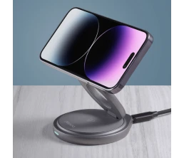 Беспроводная зарядная станция 3 в 1 MagSafe Rotation QI складная, графит, Deppa