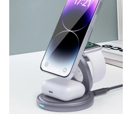 Беспроводная зарядная станция 3 в 1 MagSafe Rotation QI складная, графит, Deppa