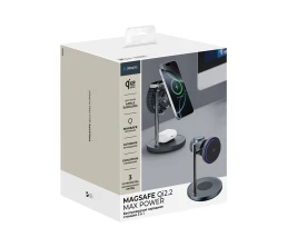Беспроводная зарядная станция 3 в 1 QI2.2 Max Power, Серая, Deppa