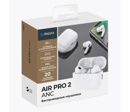 Беспроводные наушники с микрофоном Air Pro 2 ANC, TWS, BT 5.3, 300 мАч, ANC, QI, белый, Deppa