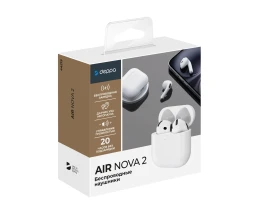 Беспроводные наушники с микрофоном Air Nova 2, TWS, BT5.4, 300 мАч, QI, белый, Deppa