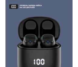 Беспроводные наушники с микрофоном Air Buds Pro, TWS, BT 5.3, LED, 300 мАч, черный, Deppa