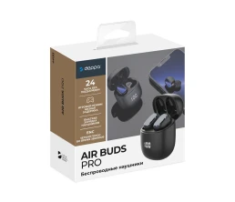 Беспроводные наушники с микрофоном Air Buds Pro, TWS, BT 5.3, LED, 300 мАч, черный, Deppa