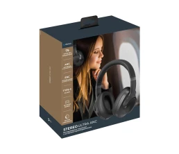 Беспроводные накладные наушники Stereo Ultra ANC, BT 5.4, ANC/ENC, 500мАч, черный, Deppa