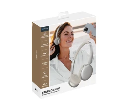 Беспроводные накладные наушники Stereo Light, BT 5.4, 300 мАч, песочно-золотой, Deppa