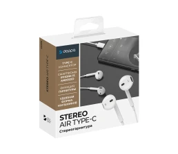 Стереогарнитура Stereo Air Type-C, белый, Deppa